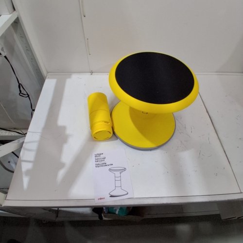 STOREX WIGGLE STOOL, NON-SLIP BASE, ADJUSTABLE 12-18 INCH HEIGHT, YELLOW (00303U01C) image 2