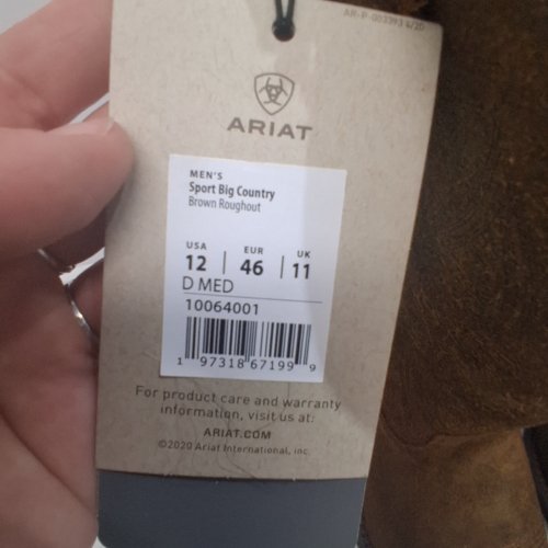 MEN'S ARIAT SPORT BIG COUNTRY WESTERN BOOTS - US 12 D MED - BROWN (MODEL: 10064001) image 2