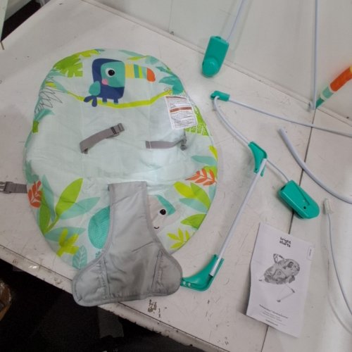 BABY BRIGHT STARTS NO SLIP BOUNCER SOOTHING VIBRATIONS INFANT SEAT - RAINFOREST VIBES - MULTICOLOUR - (MODEL: 12227-ES) image 4