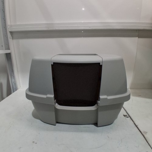 IRIS USA LARGE CORNER CAT LITTER BOX - 15" X 14" X 15.5" - GREY image 2