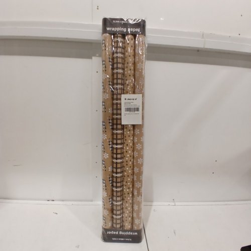 4PC RUSPEPA GIFT WRAPPING PAPER - 2.5FT X 10FT EACH ROLL - KRAFT BROWN (MODEL: WP-XMAS-KXL4R) image 2