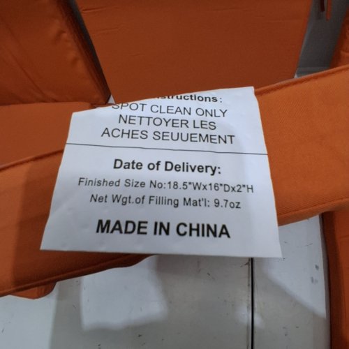 6PK NON-SLIP SOFT CHAIR CUSHIONS - 18.5" X 16" X 2" - ORANGE image 3