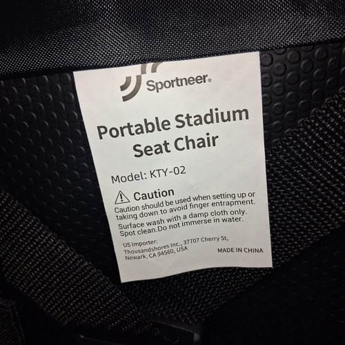 2PK SPORTNEER RECLINING PORTABLE STADIUM SEAT CHAIR - 20.5" X 31.5" - BLACK - (MODEL: KTY-02) image 4