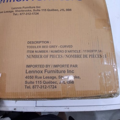 LENNOX FURNITURE WOODEN TODDLER bed - GREY (model: 113028TP.3A) image 4