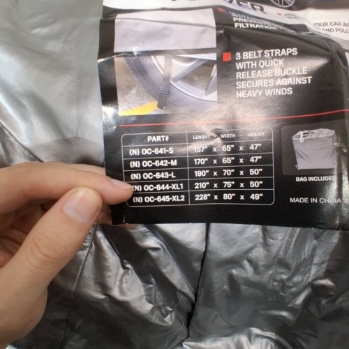 MOTOR TREND AUTO ARMOR ALL-WEATHER UNIVERSAL FIT CAR COVER - 210" - GREY image 2