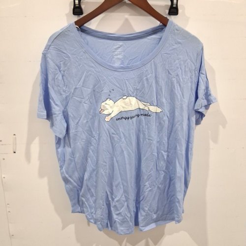WOMEN'S GRAPHIC SCOOP NECK TEE - EXTRA LARGE - LIGHT BLUE (STYLE: GRS50400LD) image 2