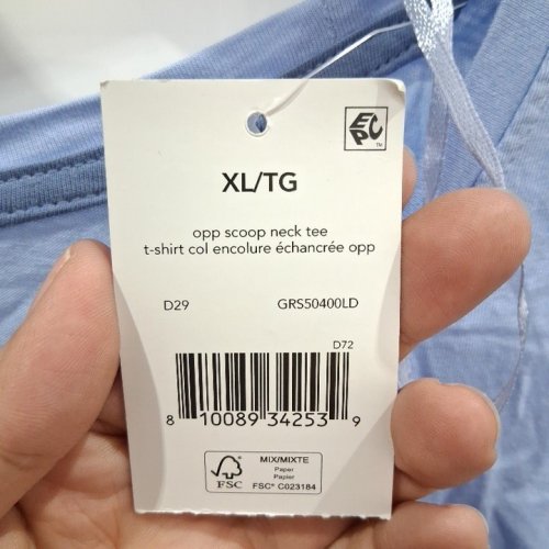 WOMEN'S GRAPHIC SCOOP NECK TEE - EXTRA LARGE - LIGHT BLUE (STYLE: GRS50400LD) image 3