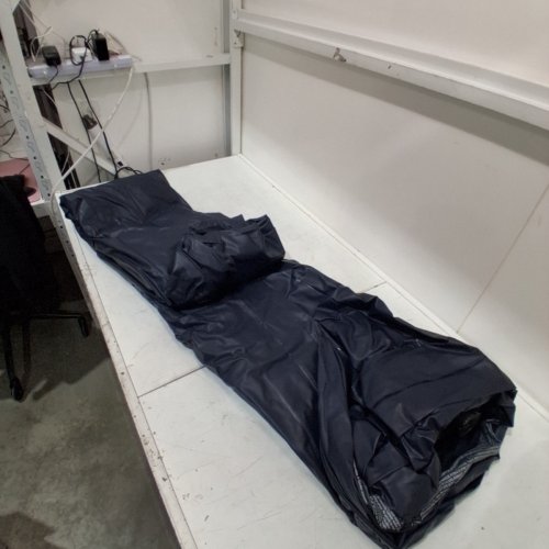 INTEX DURA-BEAM PLUS SELF-INFLATING/DEFLATING AIR MATTRESS WITH BUILT-IN PILLOW AIR PUMP AND CARRYING BAG - QUEEN - 16.5" X 60" X 80" - NAVY BLUE (MODEL: ‎64123ED) image 2