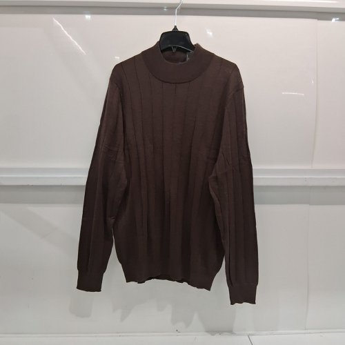 KENNETH COLE RIBBED MOCK NECK SWEATER - EXTRA LARGE - BROWN image 2