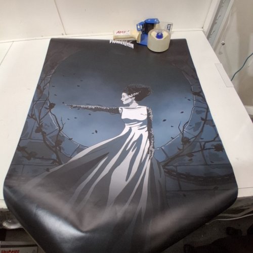 BRIDE OF FRANKENSTEIN ART PRINT - 14" X 23" -BLACK AND GRAY image 2