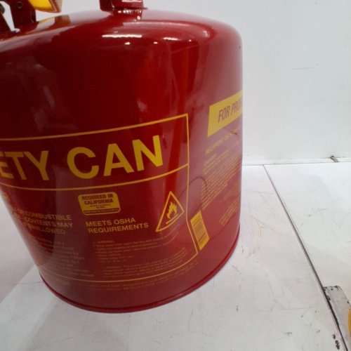 EGALE GALVANIZED STEEL TYPE 1 GASOLINE SAFETY CAN WITH FUNNEL - 5GAL - RED (MODEL: UI50FS) image 3