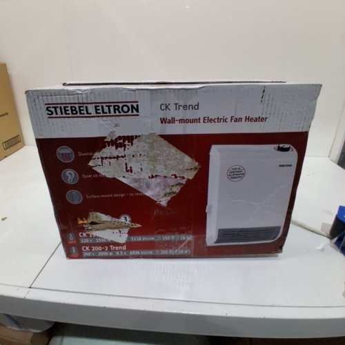 STIEBEL ELTRON WALL-MOUNT ELECTRIC FAN HEATER - 240 V, 2000W, 8.3A, 6824 BTU/HR, 200 FT2/18M2 - WHITE (MODEL: CK 200-2 TREND) image 3