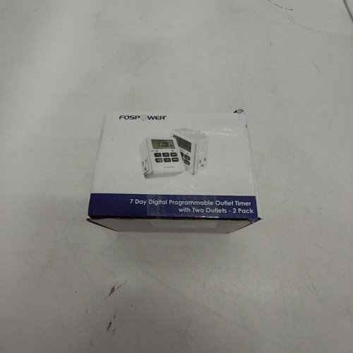 2PK FOSPOWER 7 DAY DIGITAL PROGRAMMABLE OUTLET TIMER WITH TWO OUTLETS - WHITE image 4