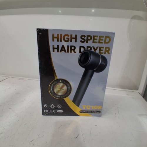 HRYCF FAST DRYING HIGH SPEED NEGATIVE IONIC CARE BLOW HAIR DRYER WITH BRUSHLESS MOTOR, THERMO-CONTROL LOW NOISE WITH HAIR DETANGLING COMB & DIFFUSER - BLACK (MODEL: TC108) image 2