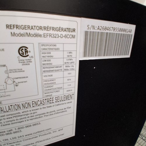FRIGIDAIRE PLATINUM SERIES COMPACT MINI FRIDGE - 3.2 CU. FT - STAINLESS STEEL (MODEL: EFR323-D-6COM) image 2