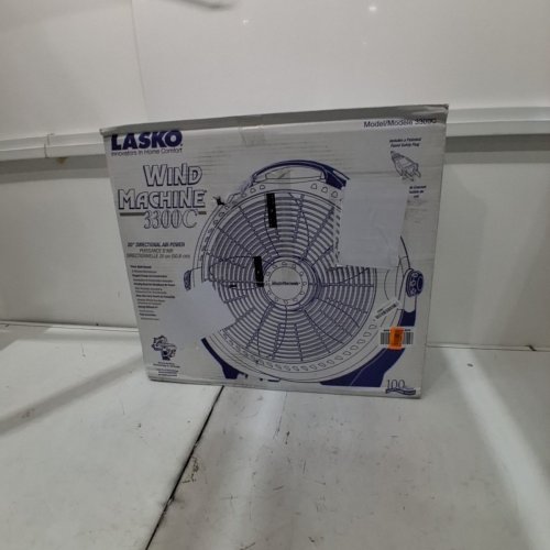 LASKO WIND MACHINE PIVOTING FLOOR FAN - 3 SPEEDS - 20" DIRECTIONAL AIR POWER - WHITE - (MODEL:3300C) image 7