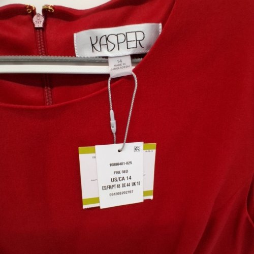 WOMENS KASPER RED CAREER SHEATH DRESS - 14 - RED image 4