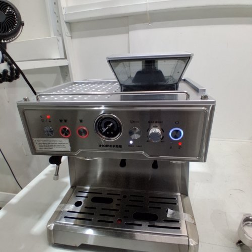 IHOMEKEE COFFEE MAKER WITH GRINDER ESPRESSO CAPPUCCINO LATTE MACHINE - 2 CUPS - SILVER (MODEL: AM7303A) image 2