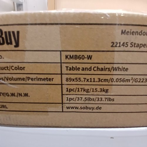 2PC HAOTIAN ARTS & CRAFTS TABLE AND CHAIR SET - 30" TABLE - WHITE (MODEL: KMB60-W) image 2