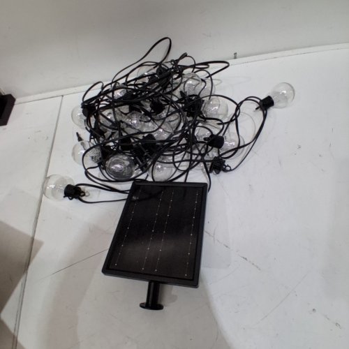 BRIGHTTOWN LED G40 SOLAR STRING WATERPROOF, 4 LIGHT MODE, 2700K PATIO LIGHTS - 50FT - BLACK image 2