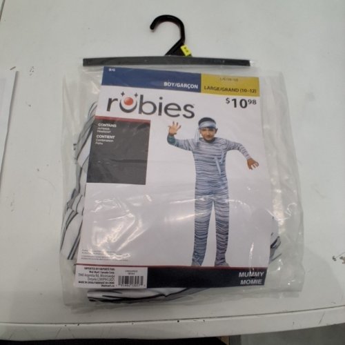 BOYS RUBIES MUMMY COSTUME - LARGE (10/12) - WHITE / BLACK (ITEM: 1001654) image 2