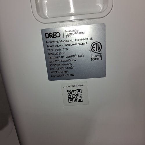 DREO SMART TOP FILL HUMIDIFIER WITH SELF-CLEANING TANK AND APP & REMOTE CONTROL- COMPATIBLE WITH AMAZON ALEXA AND GOOGLE HOME - 11L - WHITE (MODEL: DR-HHM005S) image 4