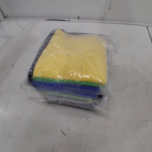 5 (3PK) PREMIUM MICROFIBER CLEANING CLOTH FOR CAR, KITCHEN, GLASS - 12" - GREEN / BLUE / YELLOW image 3
