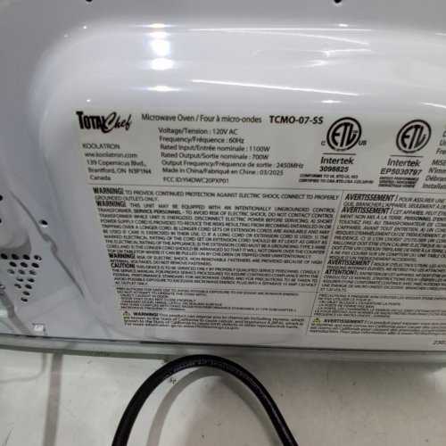 TOTAL CHEF COMPACT COUNTERTOP MICROWAVE OVEN - 700W 0.7CF - SILVER ( MODEL: TCMO-07SS) image 7