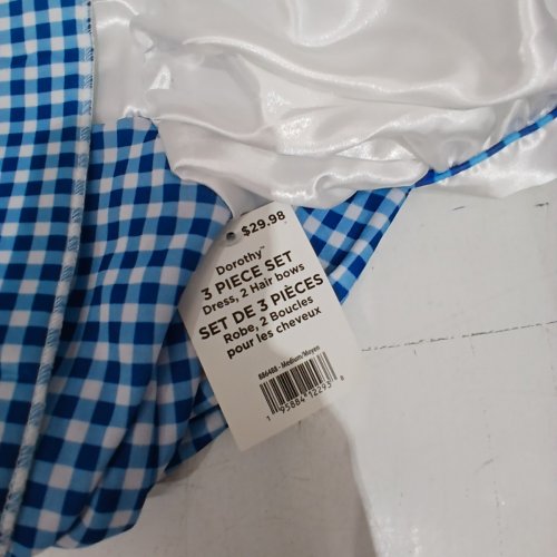3PC GIRLS RUBIES WIZARD OF OZ DOROTHY COSTUME - MEDIUM (8-10) - BLUE AND WHITE image 3
