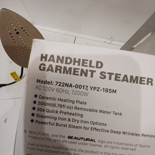 BEAUTURAL HANDHELD GARMENT STEAMER - 1200W, 120 V - NAVY (MODEL: 722NA-0017, YPZ-185M) image 3