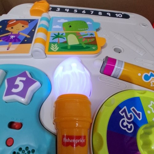 FISHER PRICE 4-IN-1 LAUGH AND LEARN ACTIVITY TABLE AND EASEL - 6-36 MONTHS - MULTILINGUAL - MULTICOLOR (MODEL: JLD57-9564)) image 2