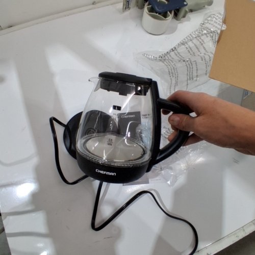 CHEFMAN ELECTRIC TEA KETTLE WITH LED LIGHTS - 1L - BLACK - (MODEL: ‎RJ11-10-GMRL) image 4