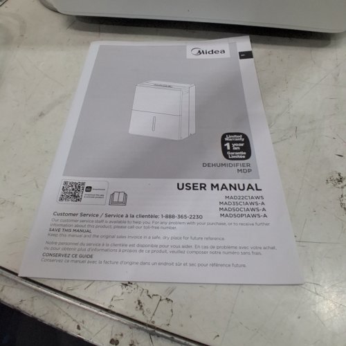 MIDEA DEHUMIDIFIER - 12.5L - WHITE - (MODEL:MAD22C3WMT) image 5