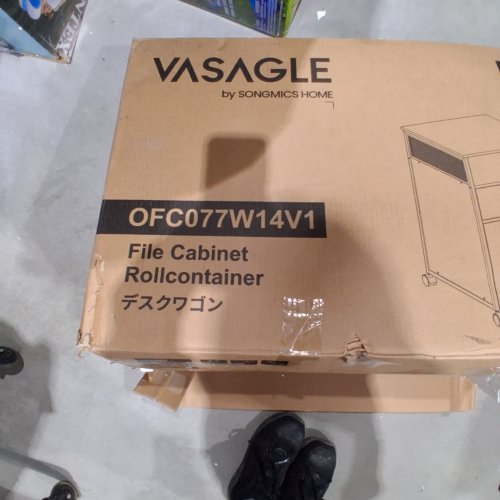VASAGLE 2 DRAWER ROLLING PRINTER FILE CABINET STAND - 17" X 16" X 26" - WHITE (MODEL: OFC077W14V1) image 2