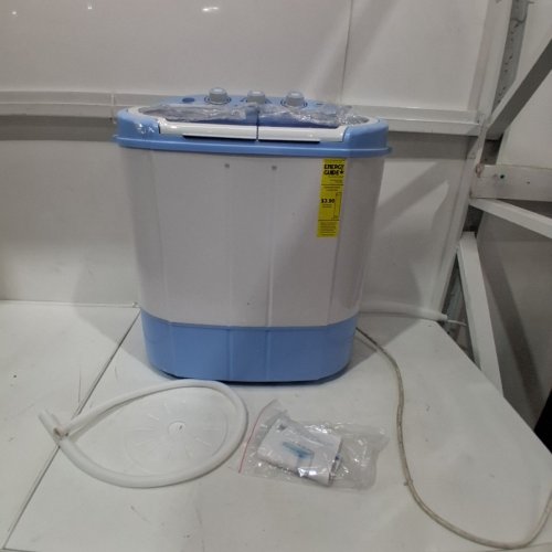PYLE PURE CLEAN 2-IN-1 MINI PORTABLE WASHER & DRYER MACHINE - 250W - 24" X 22" X 14" - WHITE/BLUE (MODEL : PUCWM22) image 3