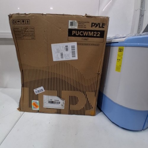 PYLE PURE CLEAN 2-IN-1 MINI PORTABLE WASHER & DRYER MACHINE - 250W - 24" X 22" X 14" - WHITE/BLUE (MODEL : PUCWM22) image 7