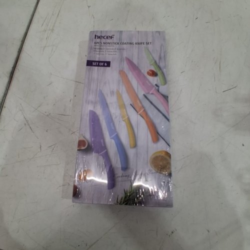 6PC HECEF COATED STAINLESS STEEL KITCHEN KNIFE SET - COLORFUL image 2