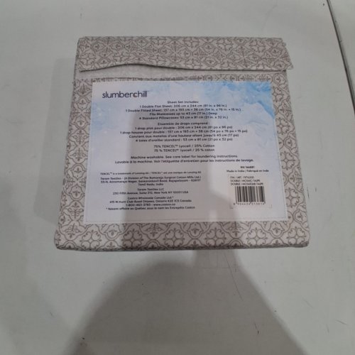 6PC SLUMBER CHILL COOLING SHEET SET - DOUBLE - MOSAIC TAUPE (MODEL: 1976200) image 4