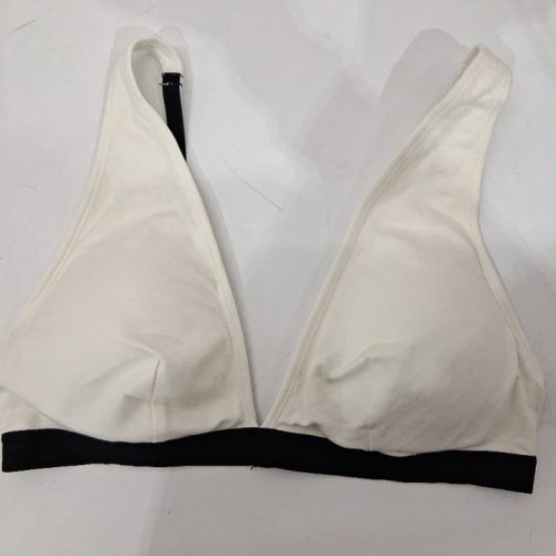 WOMEN'S NO BOUNDARIES PLUNGE FRONT BRA - MEDIUM - WHITE/BLACK image 2