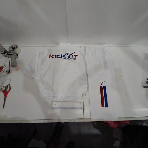 YOUTH 3PC TUSAH MARTIAL ARTS UNIFORM - 00/130CM - WHITE image 3