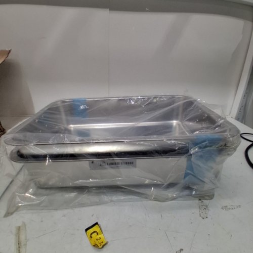 2PK SILUI STAINLESS STEEL CAT LITTER BOX LOW ENTRY - 19"x11" - STAINLESS STEEL image 2