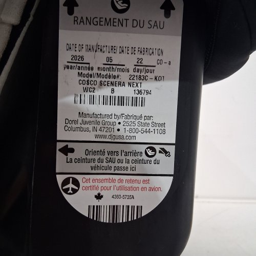 COSCO SCENERA NEXT CONVERTIBLE CAR SEAT - BLACKOUT (MODEL: 22183C-KOT) image 2