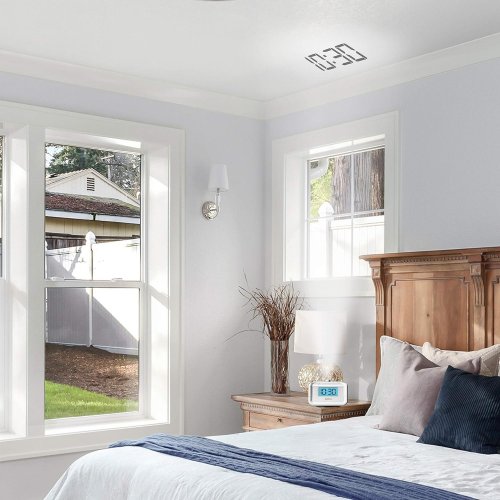 HOMEDICS SOUND SPA DIGITAL DUAL ALARM CLOCK WITH FM RADIO, CLOCK PROJECTION AND MULTIPLE RELAXATION SOUNDSCAPES - WHITE (MODEL: SS-4520) image 2