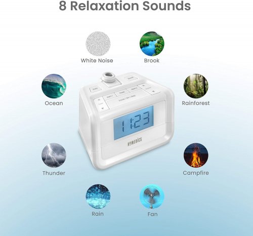 HOMEDICS SOUND SPA DIGITAL DUAL ALARM CLOCK WITH FM RADIO, CLOCK PROJECTION AND MULTIPLE RELAXATION SOUNDSCAPES - WHITE (MODEL: SS-4520) image 3