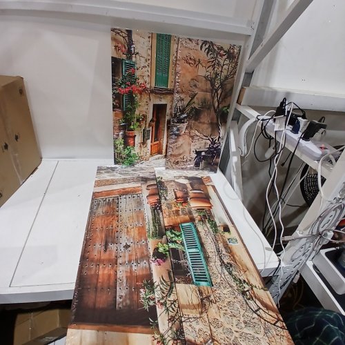 4PC FIRST WALL ART ITALIAN TUSCAN TOWN WALL ART PRINT ON CANVAS - 35" X 12" (2PC)/26" X 12" (2PC) - MULTICOLOR image 2