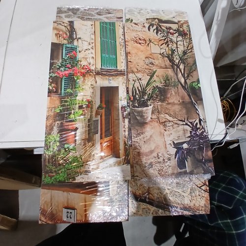 4PC FIRST WALL ART ITALIAN TUSCAN TOWN WALL ART PRINT ON CANVAS - 35" X 12" (2PC)/26" X 12" (2PC) - MULTICOLOR image 4