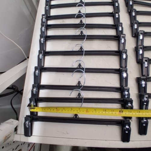 40PK PLASTIC CLIP PANTS HANGERS - 13" - BLACK image 3