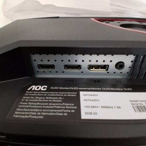 AOC QD OLED GAMING MONITOR QHD 2560 X 1440, 240HZ 0.03MS, HDMI 2.0 X1, DISPLAY PORT X1, G-SYNC COMPATIBLE - 27" - BLACK (MODEL: Q27GAZD) image 10