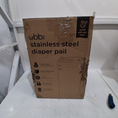 UBBI STEEL DIAPER PAIL WITH SAFETY LOCK & RUBBER SEAL LOCKS IN ODOR- 13GAL - CLOUDY BLUE - (MODEL: 10032) image 4