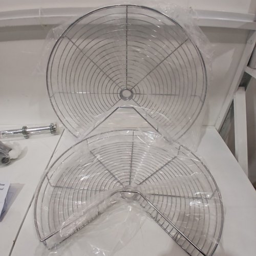 LOVKIT BLIND CORNER LAZY SUSAN 2-TIER ORGANIZER - 28" X 24"-30" - SILVER image 3
